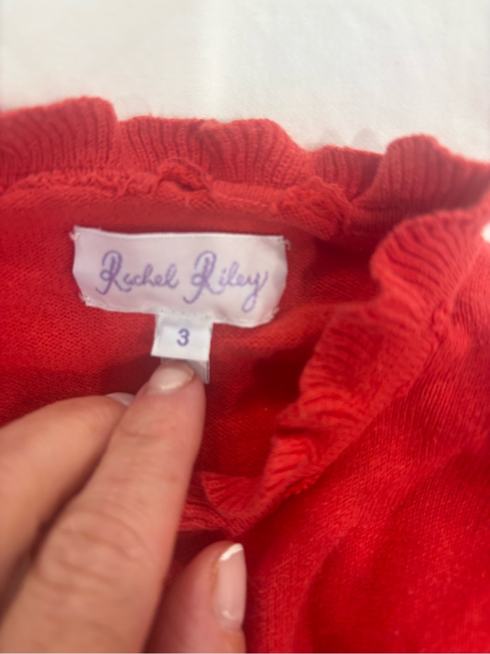 Rachel Riley Red Ruffle-Trim Cardigan - Picture 2 of 5